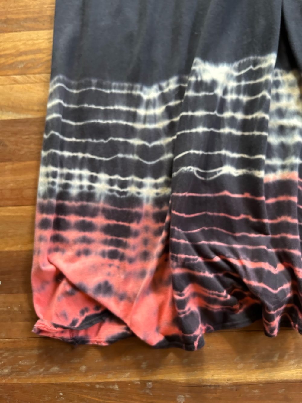 Gypsy Black Pink Maxi Dress Tie Dye Bottom Empire Waist S - Picture 8 of 12